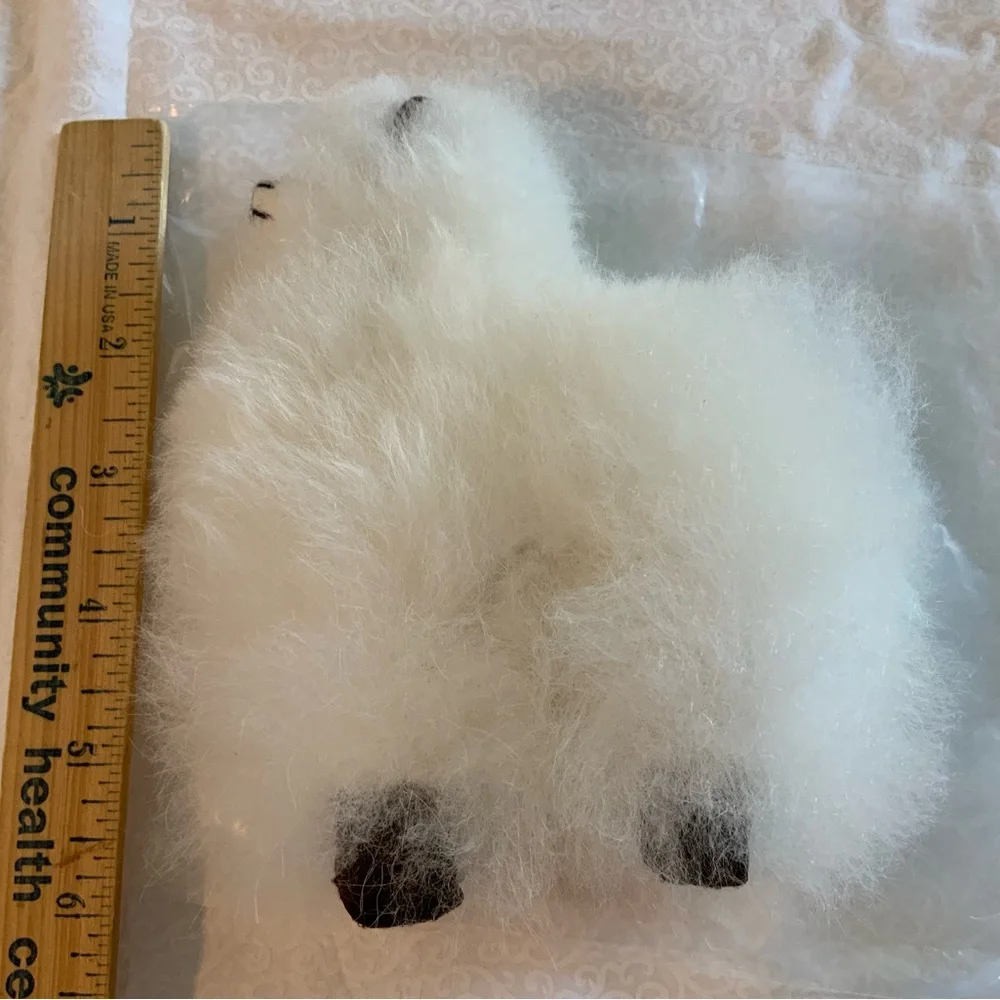 Plush Alpaca Decorative Accent - White 6’’